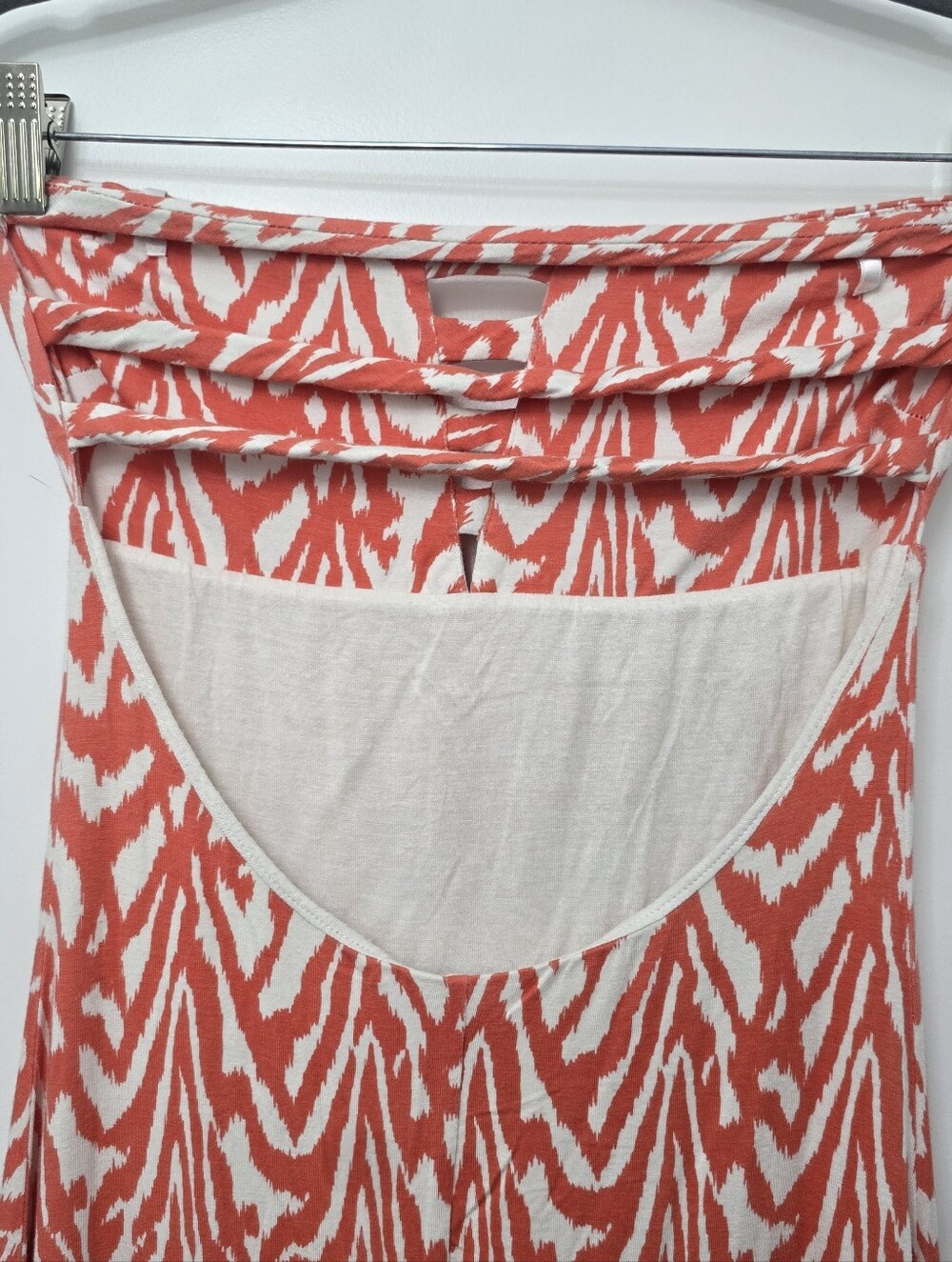 Bebe Strapless Coral Print Maxi Dress Size Small - Picture 5 of 7